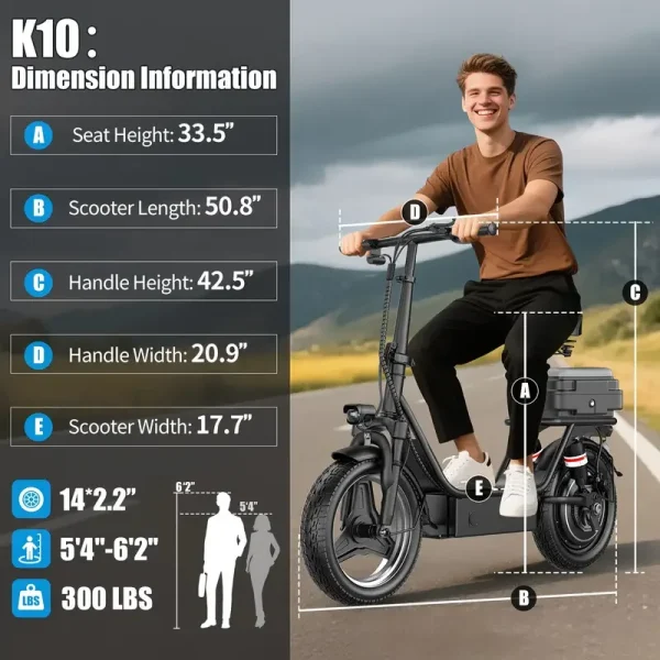 Folding electric scooter with trunk 20MPH, 24-32mile
