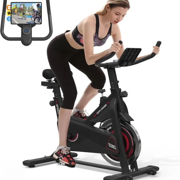 Stationary Bike for Home Cardio Gym Ipad Mount & LCD Moni